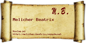 Melicher Beatrix névjegykártya